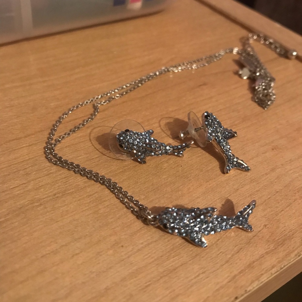 Kate Spade Shark Necklace and Earrings